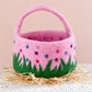 Felt Pink Basket with Colourful Dots