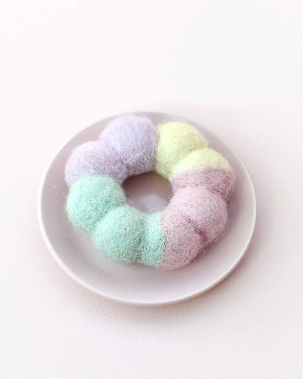 Felt Pastel Glaze Vanilla Pon De Ring Mochi Donut