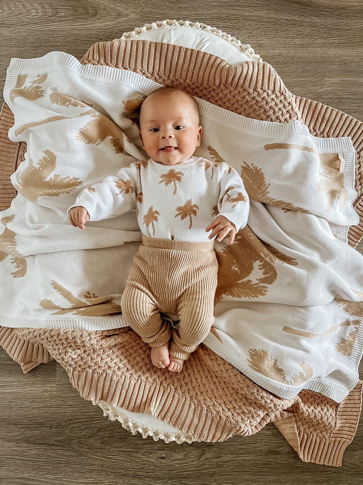 Palm Tree Blanket - Tan